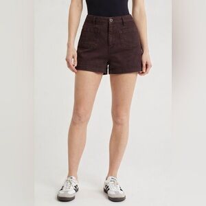 NWT Oat New York High Waist Dark Brown Shorts